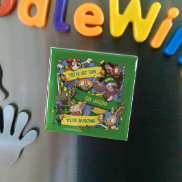 Lägg till Tecknaden Motivational Animal Fläkt Magnet