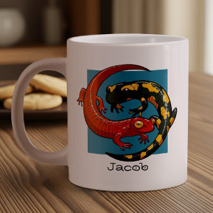 Lägg till Tecknaden Red & Fire Salamanders Jumbo Mugg