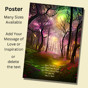 Lägg till text, bana genom ändrad skog poster