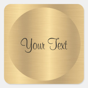 Lägg till text Falskt guld metallisk look mall Anp Fyrkantigt Klistermärke