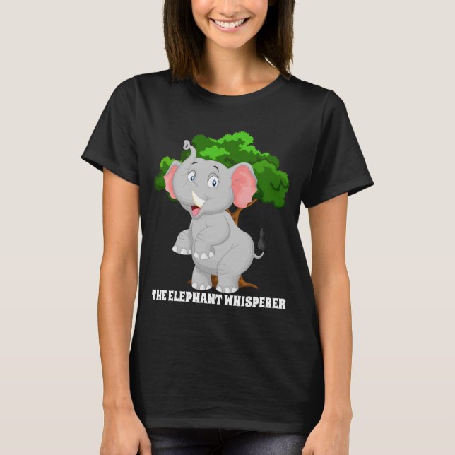 Lägg till text genom att spola av elefantviskaren t shirt (Framsida)