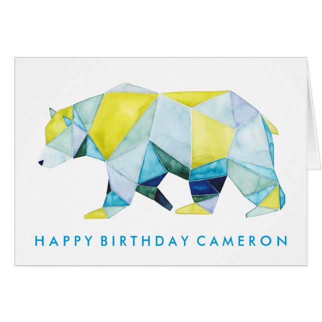 Lägg till text | Geometriskt burdjur Hälsningskort (Framsidan Horizontal)