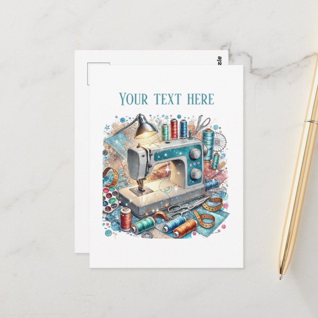 Lägg till text i älskare som sys på kute vykort (Fram/Back In Situ)