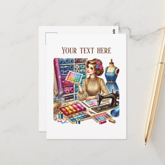 Lägg till text i älskare som sys på kute vykort (Fram/Back In Situ)