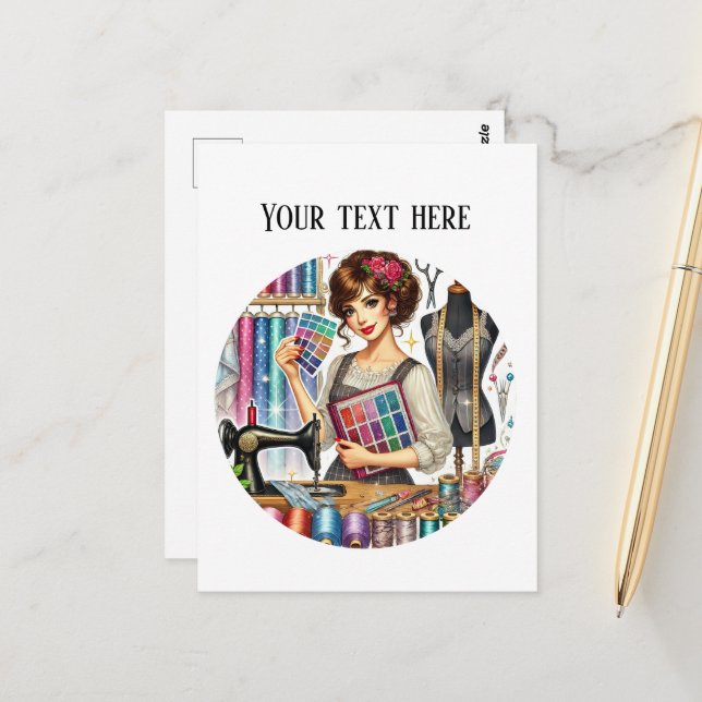 Lägg till text i älskare som sys på kute vykort (Fram/Back In Situ)