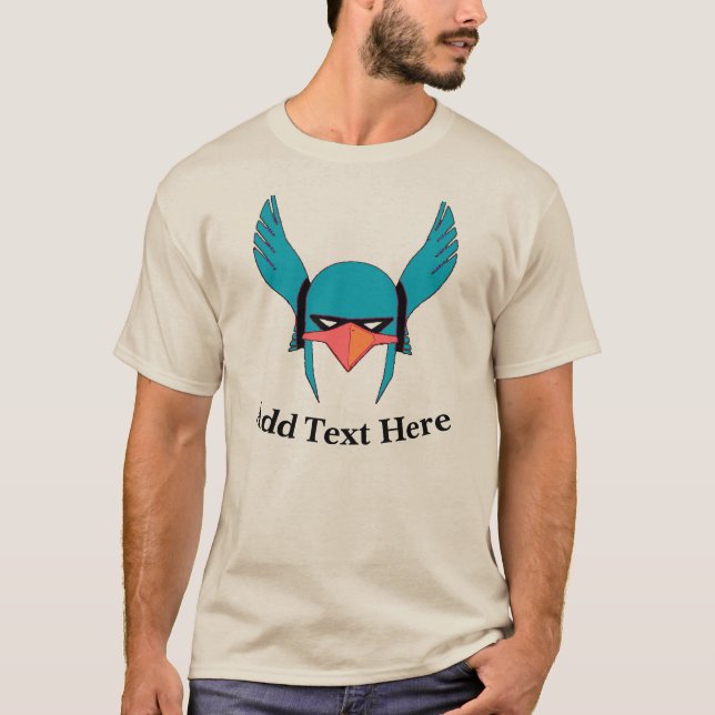 Lägg till text i Comical Birdman T Shirt (Framsida)