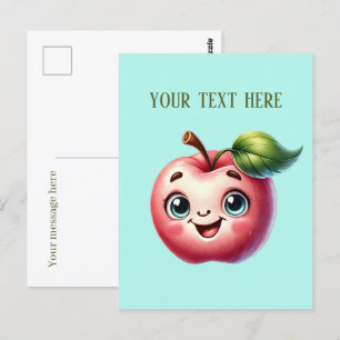 Lägg till text i Cute Apple älskare Vykort