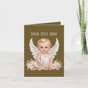 Lägg till text i Cute baby Angel Anteckningskort