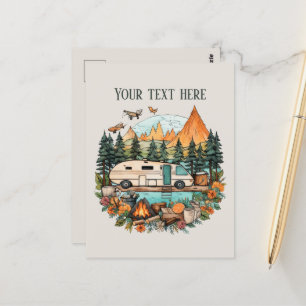 Lägg till text i Cute Camping älskare Vykort