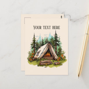 Lägg till text i Cute Camping älskare Vykort
