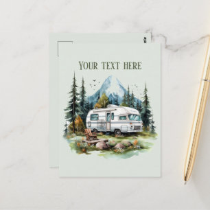 Lägg till text i Cute Camping älskare Vykort