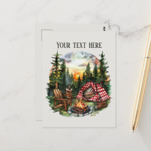Lägg till text i Cute Camping älskare Vykort