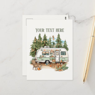 Lägg till text i Cute Camping älskare Vykort