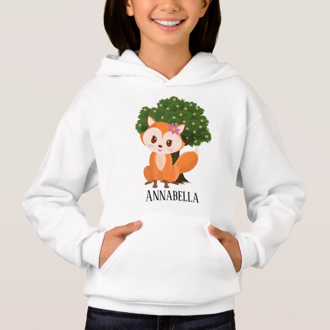 Lägg till text i Cute FOX älskare T Shirt (Framsida)