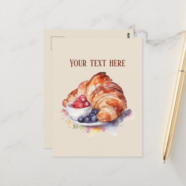 Lägg till text i Cute frukost älskare Vykort (Fram/Back In Situ)