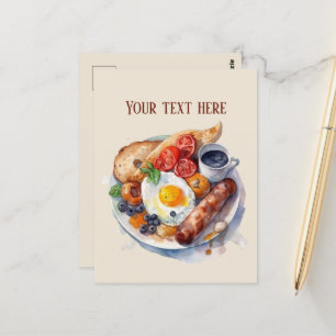 Lägg till text i Cute frukost älskare Vykort