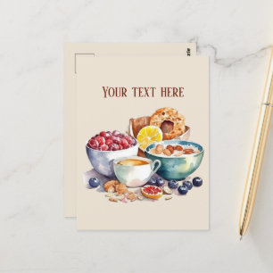 Lägg till text i Cute frukost älskare Vykort