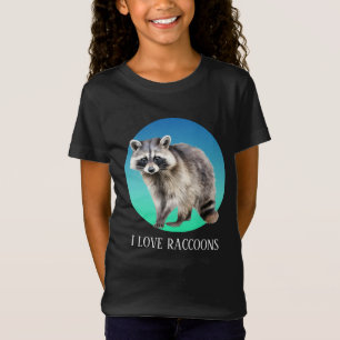Lägg till text i Cute galen raccoon dam T Shirt