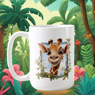 Lägg till text i Cute Galraffe dam Kaffemugg