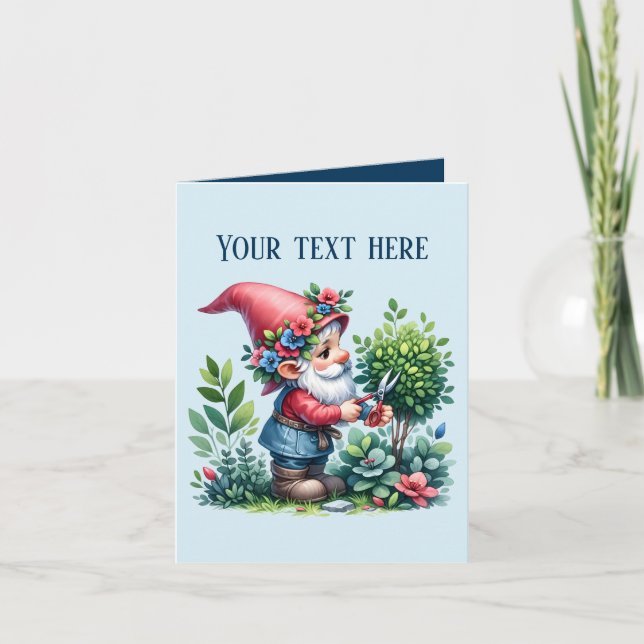 Lägg till text i Cute  gnome älskare Kort (Framsida)
