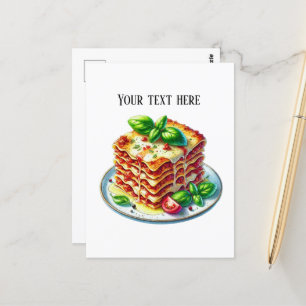 Lägg till text i Cute lasagne Vykort