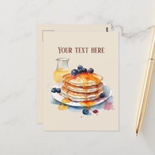 Lägg till text i Cute Pacaka-frukosten Vykort