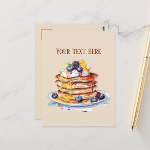 Lägg till text i Cute Pacaka-frukosten Vykort