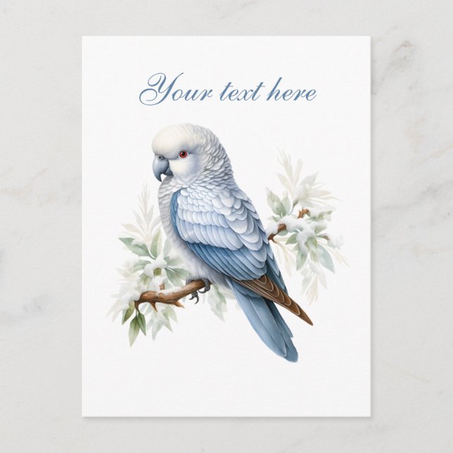 Lägg till text i Cute Säsong Winter-fågel Vykort (Framsida)