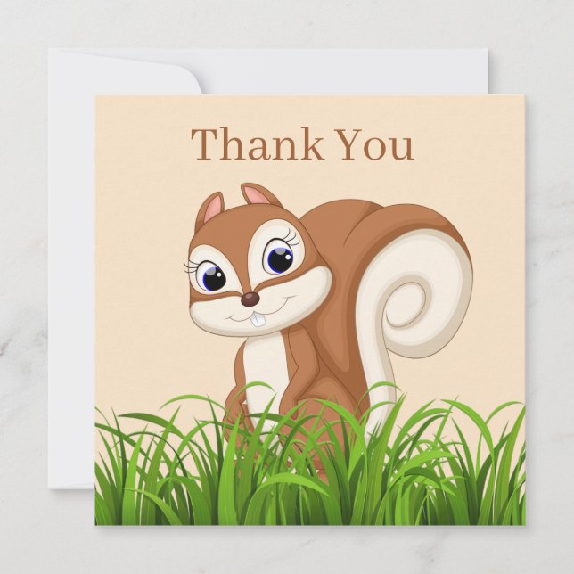 Lägg till text i Cute Squirt Tack Kort (Framsida)