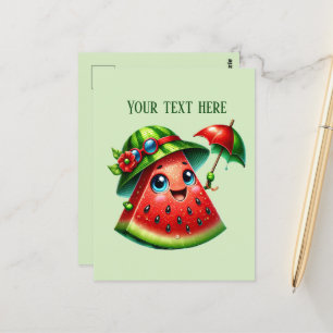 Lägg till text i Cute Vattenmelon Vykort