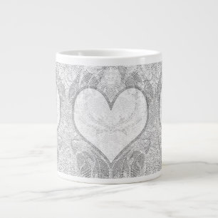 Lägg till text i Snöre Heart Jumbo Mugg