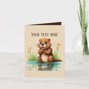 Lägg till text i valfritt syfte i Cute Baver Kort