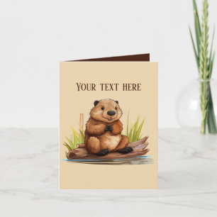 Lägg till text i valfritt syfte i Cute Baver Kort