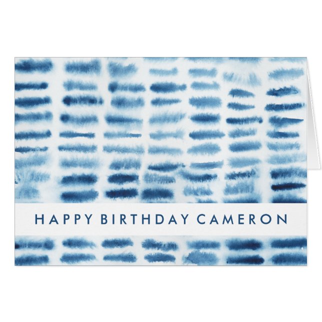 Lägg till text | Indigio Watercolor Skriv ut Hälsningskort (Framsidan Horizontal)