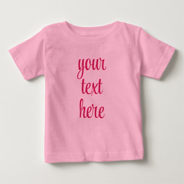 Lägg till text Ladda upp din bild Bild Rosa mall T Shirt (Framsida)