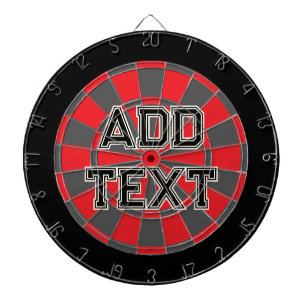 Lägg till text på rött, kol-Grått och svart Darttavla