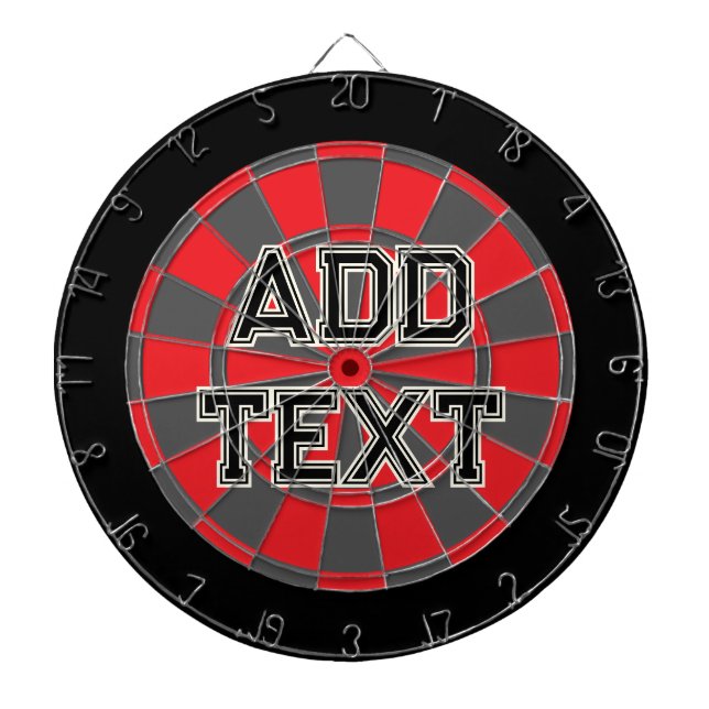 Lägg till text på rött, kol-Grått och svart Darttavla (Framsidan)