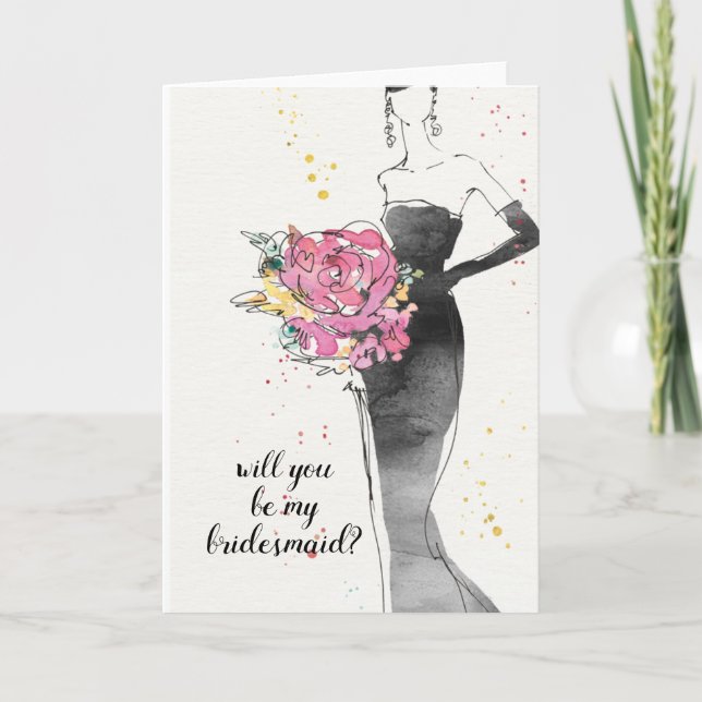 Lägg till text | Vild Apple | Blommigt Mode Dress Inbjudan (Framsida)