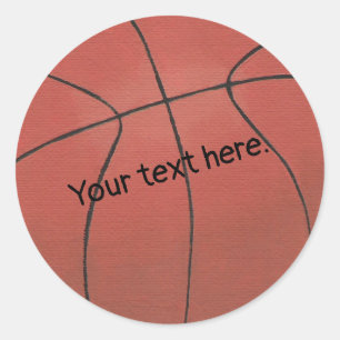 Lägg till texten här, basketbollsmärken runt klistermärke