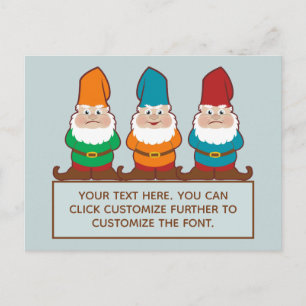 Lägg till texten i Cute Gnomes Vykort