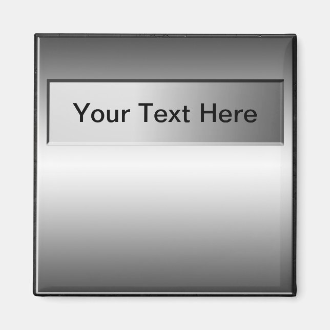 Lägg till textplatta Metall-utseendet Magnet (Framsidan)