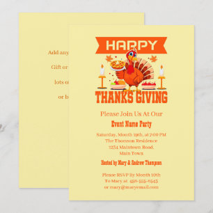 Lägg till Thanksgiving för Namn- i familjen Inbjudningar