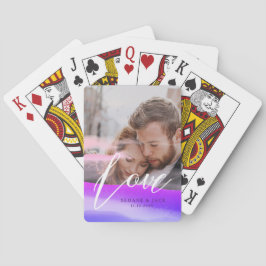 Lägg till två foto-Kärlek-offertöverlägg Casinokort
