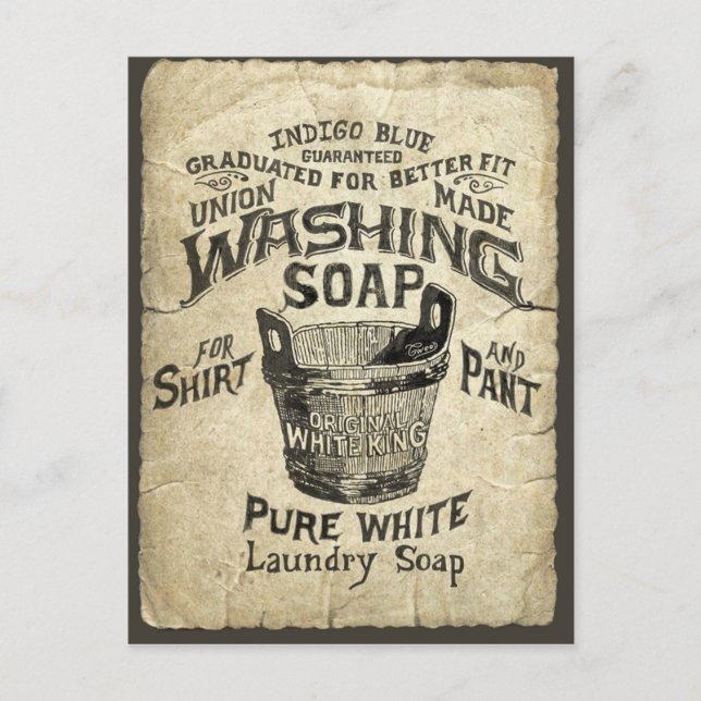 Lägg till Tvättande tvål Vykort (Framsida)