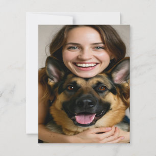 Lägg till tyskt herdehund Foto Anpassa Anteckningskort