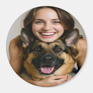 Lägg till tyskt herdehund foto anpassa magnet