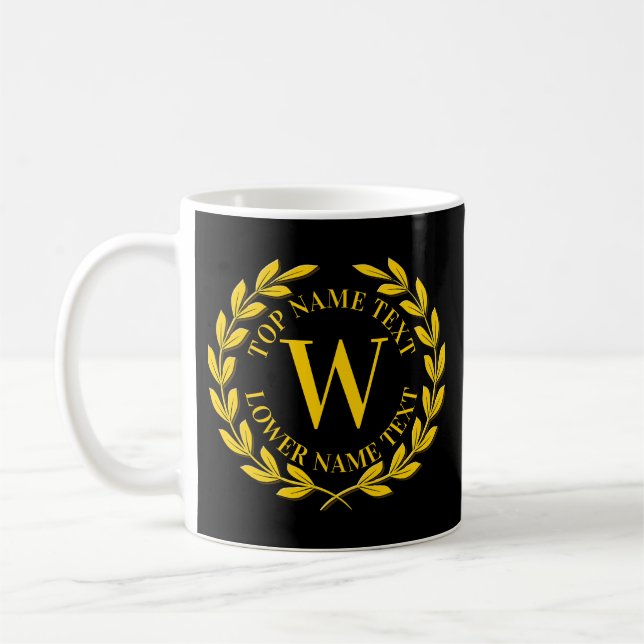 Lägg till utandningsenheten Namn eller Text Guld V Kaffemugg (Vänster)