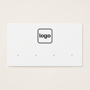 Lägg till Vågrät Logotyp fyra stud Earring Hål Visitkort