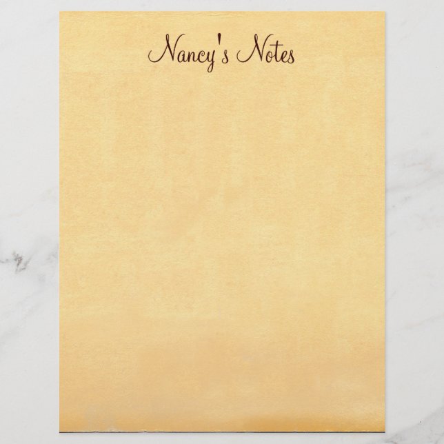 Lägg till valfri Namn Notes Gamla Pappra letterhea (Framsida)