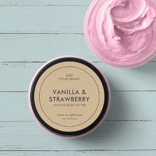 Lägg till varumärkets minimalistiska produktetiket runt klistermärke